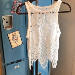 Lacy White Shirt Tank Top 🍀
